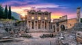 Celsus Library at Ephesus ancient city in Izmir, Turkey Royalty Free Stock Photo