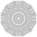 Celtic braided mandala. Round ornamental line art pattern. Tribal ethnic traditional vector background. Celtic black and white