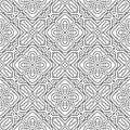 Celtic braided seamless pattern. Intricate line art pattern. Tribal ethnic traditional vector background. Fractal black and white