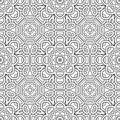 Celtic braided seamless pattern. Intricate line art pattern. Tribal ethnic traditional vector background. Fractal black and white