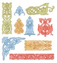 Celtic color ornaments set