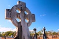 Celtic cross blue sky graveyard Royalty Free Stock Photo