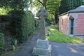 A Celtic Cross at the entrance to the graveyard in a village in Devon, United Kingdom Royalty Free Stock Photo