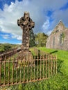 Celtic Cross Grave of Thomas Plunket, 2nd Baron Plunket, at Tourmakeady Royalty Free Stock Photo