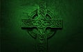 Celtic Cross on Green Background