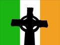 Celtic Cross And Irish Flag