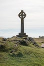 Celtic cross on Llanddwyn Island in Anglesey, North Wales Royalty Free Stock Photo