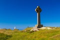 Celtic cross on Llanddwyn Island, Anglesey Royalty Free Stock Photo