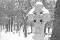 Celtic Cross Monument in Winter