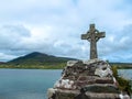 Celtic Cross over looking Mountain and Water Royalty Free Stock Photo