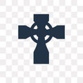 Celtic Cross vector icon isolated on transparent background, Celtic Cross transparency concept can be used web and mobile Royalty Free Stock Photo