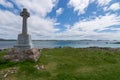 Celtic cross war memorial on Iona, Scotland Royalty Free Stock Photo