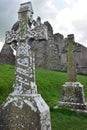 Medieval ruins in Clonmacnoise in Ireland Royalty Free Stock Photo