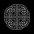 celtic dara knot irish symbol logo icon tattoo isolated on black background.