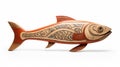 Celtic Design Wooden Fish Statue With Maori Art Influence