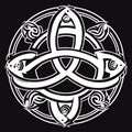 Celtic fish tattoo. Vector illustration isolated on black background. generative AI