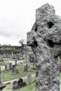 Celtic grave stone on a graveyard Royalty Free Stock Photo