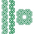 Celtic green Irish knots, braids and patterns