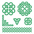 Celtic green Irish knots, braids and patterns