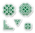 Celtic green knots patterns -