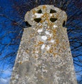 Celtic headstone cross against a blue sky Royalty Free Stock Photo