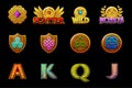 Celtic icons for casino machines slots game with celtic Symbols. Vector slots icons on separate layers.