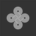 Celtic interlocking knot. Endless loop. Infinite loop sign. Old ornament strip. Eternity line.