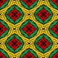 Celtic intricate vector seamless pattern. Colorful ornamental intricacy background. Branches with thorns, knots. Vintage