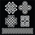 Celtic Irish patterns and braids on black