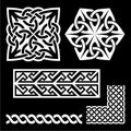 Celtic Irish and Scottish white patterns - knots, braids, key patterns