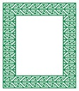 Celtic Key Pattern - green frame, border Royalty Free Stock Photo