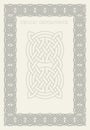 Celtic knot braided frame border ornament. Rectange size.