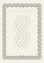 Celtic knot braided frame border ornament. Rectange size.