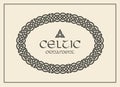 Celtic knot braided frame border ornament. A4 size Royalty Free Stock Photo