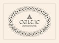 Celtic knot braided frame border ornament. A4 size. Royalty Free Stock Photo