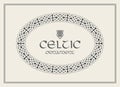 Celtic knot braided frame border ornament. A4 size