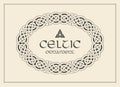 Celtic knot braided frame border ornament. A4 size Royalty Free Stock Photo