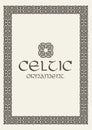 Celtic knot braided frame border ornament. Vector illustration. Royalty Free Stock Photo