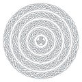 Celtic knot braided frame border ornaments set. 4 circles set. Royalty Free Stock Photo