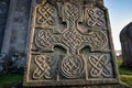 celtic knot designs on a medieval tombstone