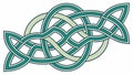 Celtic Knot Green Interlace Pattern, vector design Generative AI Royalty Free Stock Photo