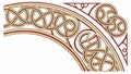 Celtic knot inspired circular border graphic vector design Generative AI Royalty Free Stock Photo