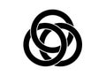 Celtic knot, interlocked circles logo, vector tattoo isolated on white background