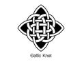 Celtic knot, interlocked circles logo, vector tattoo ornament interlaced tape isolated on white background