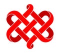 Celtic knot made of interweaved mobius stripe as two twisted hearts symbol. Sign of forever love
