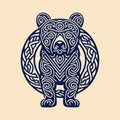 Celtic knot pattern like a bear. Totem animal. Template of tattoo