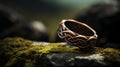 A celtic knot ring on a rock, AI Royalty Free Stock Photo