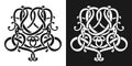 Celtic knot, Scandinavian ornament pattern with viking dragons, hand drawn. Sketch for a tattoo. Vector illustration