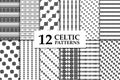 Celtic knot seamless pattern set