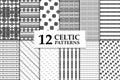 Celtic knot seamless pattern set